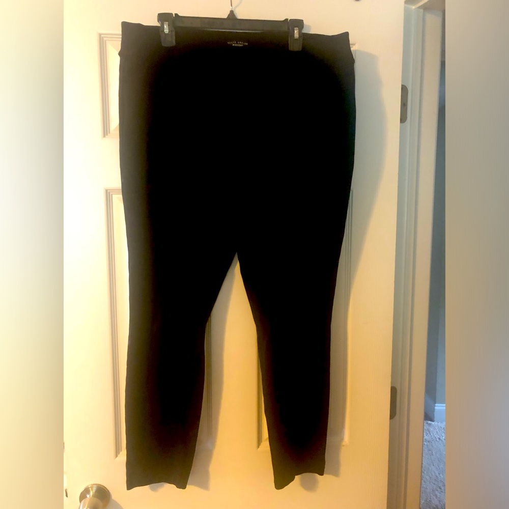 Susan Graver weekend black straight leg full length pant. Cotton ponte pull on.